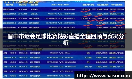 晋中市运会足球比赛精彩直播全程回顾与赛况分析