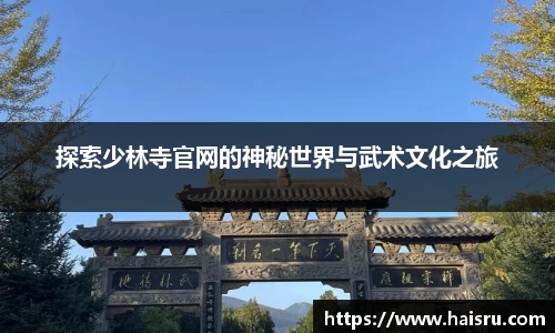 探索少林寺官网的神秘世界与武术文化之旅