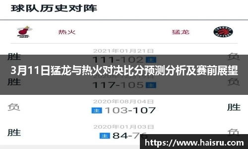 3月11日猛龙与热火对决比分预测分析及赛前展望